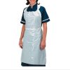 Disposable plastic aprons tie back