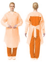 Disposable Plastic Gown orange
