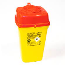 yellow biohazard bag