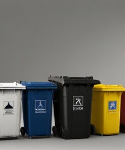 180 litre black wheelie bin