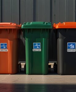 140 litre black wheelie bin