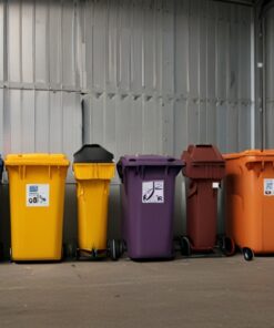 140 litre green wheelie bin